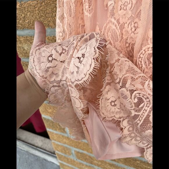 Lovers + Friends Kristine Pink Lace Romper - Picture 7 of 7